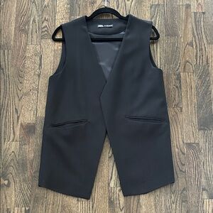 Zara Elegant Black Open Vest